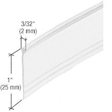 Clear Round Top "Bulb" Type Shower Door Sweep